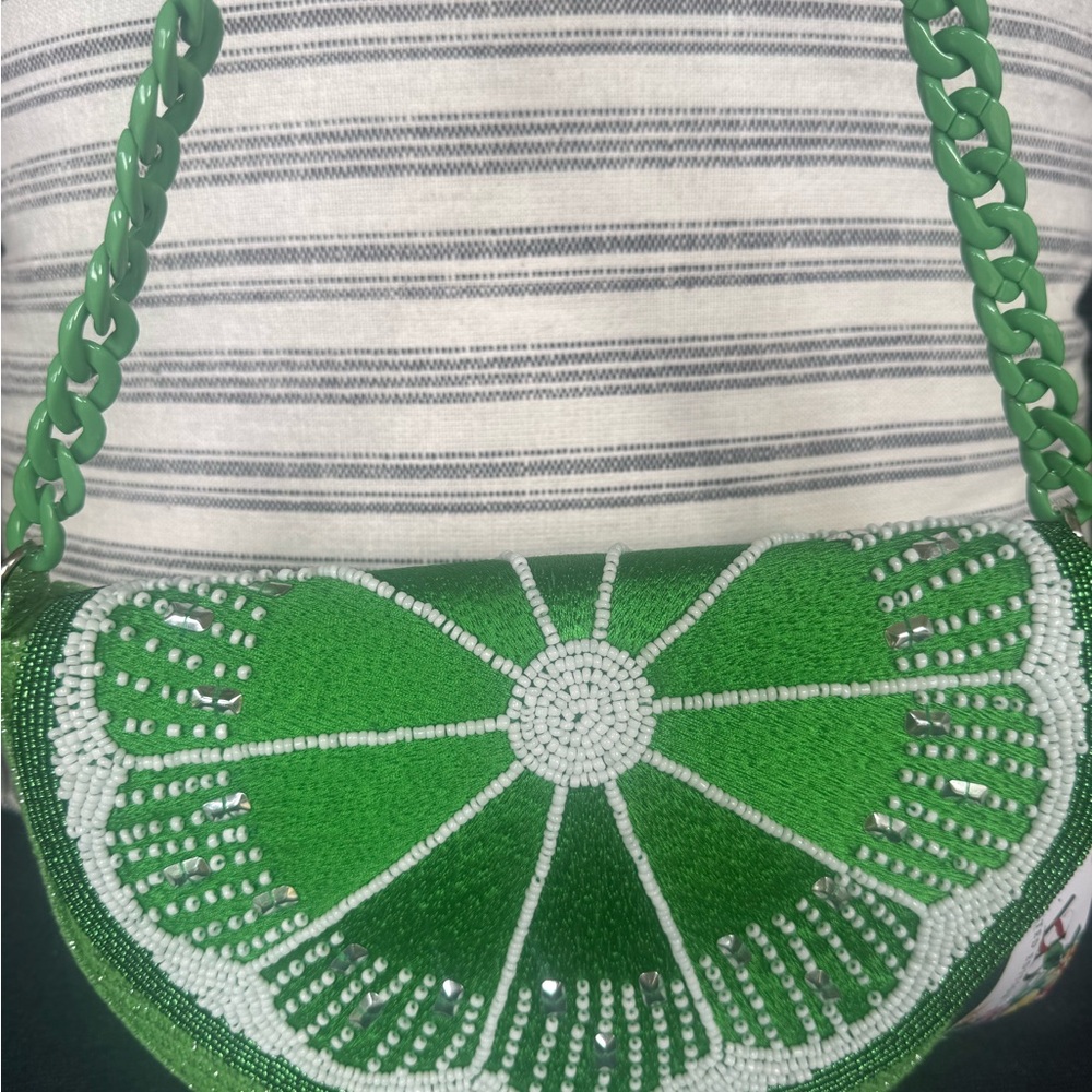 Green Beaded Women's Bag
